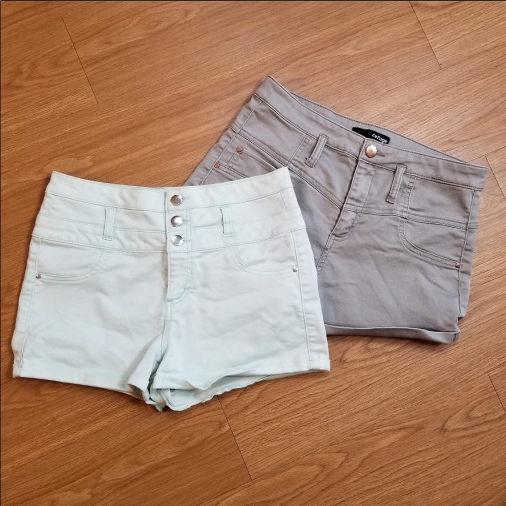 Refuge mint and Khaki high waist shorts bundle